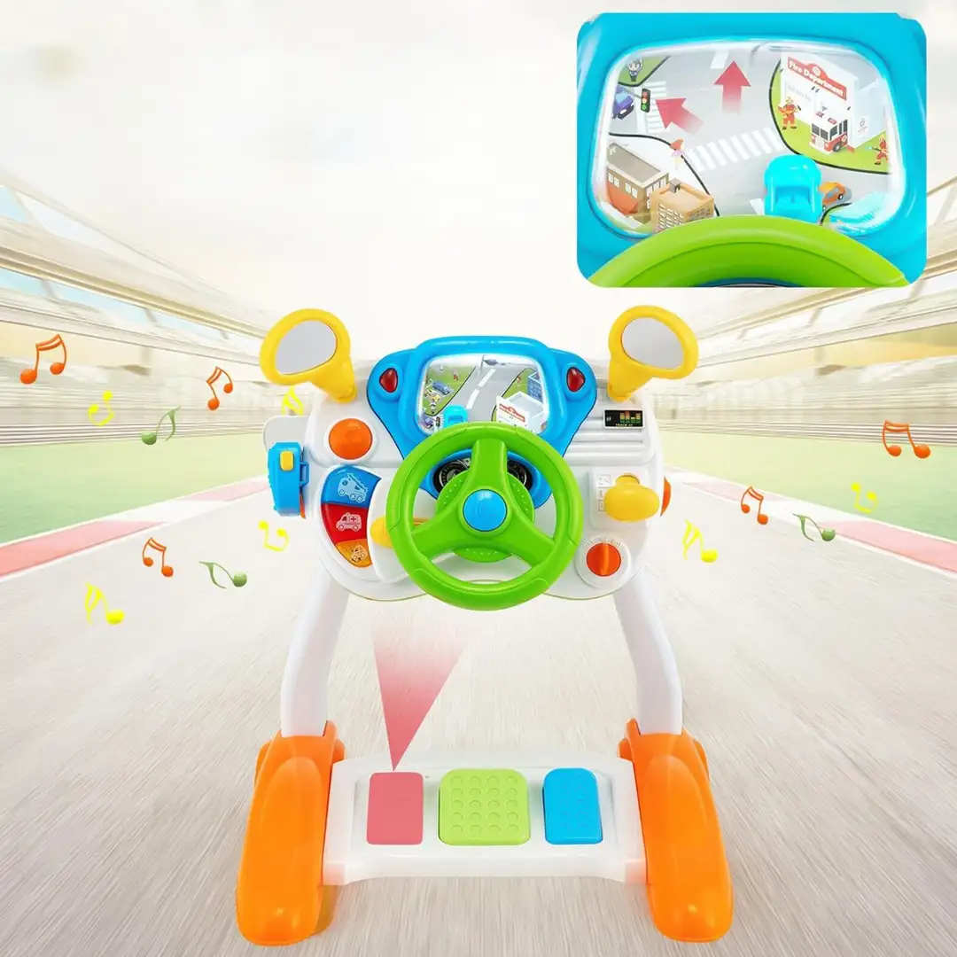 لعبة قيادة تفاعلية للأطفال مع مقعد